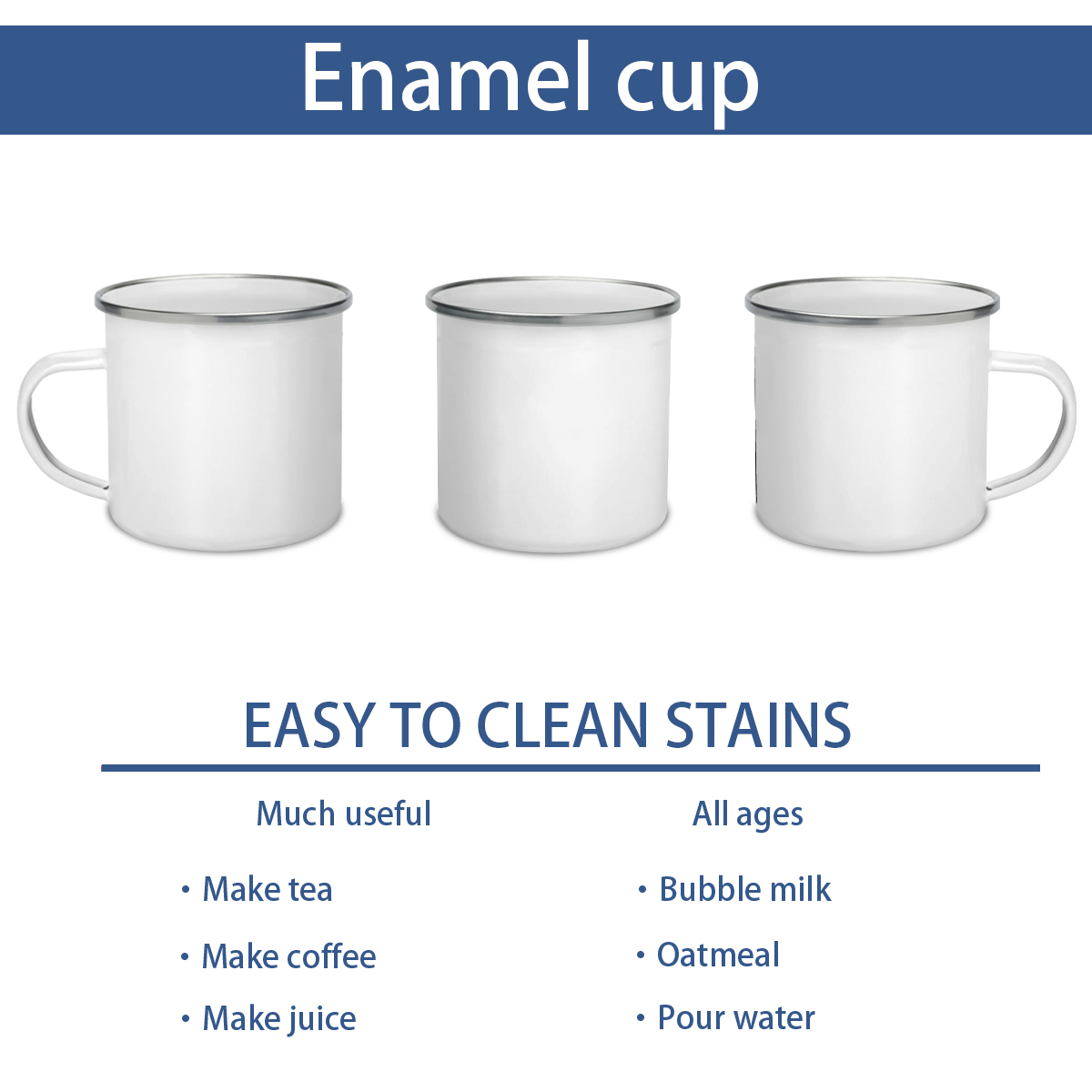 Recrie memórias da casa dos seus avós, com esta Caneca de esmalte vintage personalizável. Escreva um nome ou imprima uma fotografia e torne-a especial. Personalize e crie prendas exclusivas. Oferta do tratamento da qualidade da sua imagem e enviamos a prova antes da produção. Aproveite os portes grátis. 