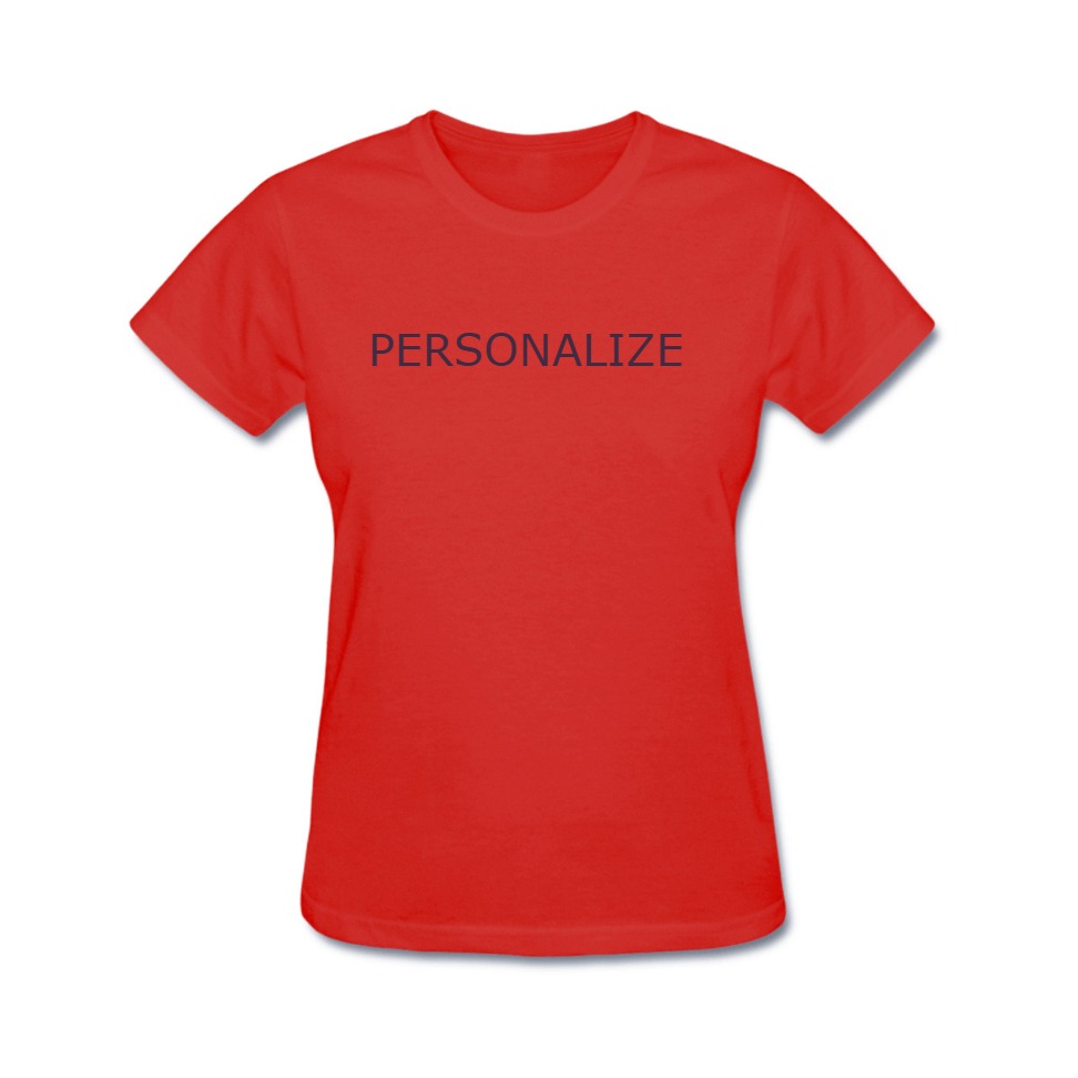 Crie a sua própria moda com esta T-shirt feminina de algodão personalizável. Personalize e crie prendas exclusivas. Oferta do tratamento da qualidade da sua imagem e enviamos a prova antes da produção. Aproveite os portes grátis. 