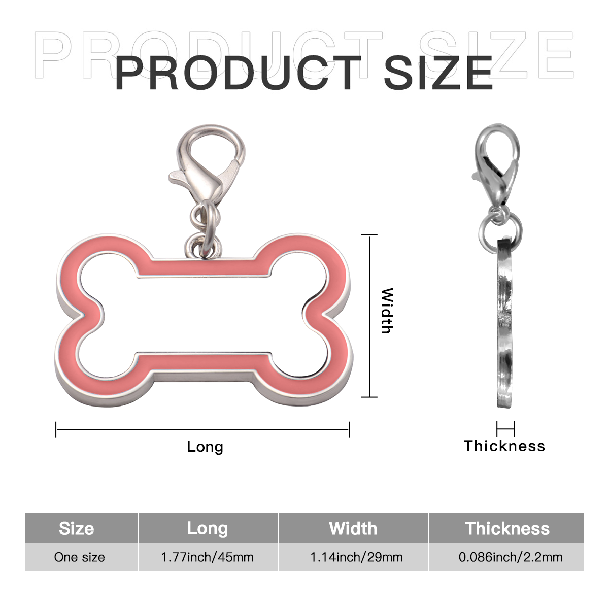 Identificador de animal de estimação personalizável - formato osso