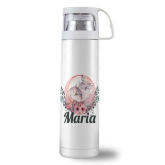 Personalize a garrafa térmica para as suas bebidas. Conheça a nossa Garrafa térmica em aço inoxidável para personalizar de 500 ml. Personalize e crie prendas exclusivas. Personalize ou customize com uma imagem do seu agrado. Fale connosco pelo whatsapp (+351  919 755 533) e ajudamos durante todo o processo.
