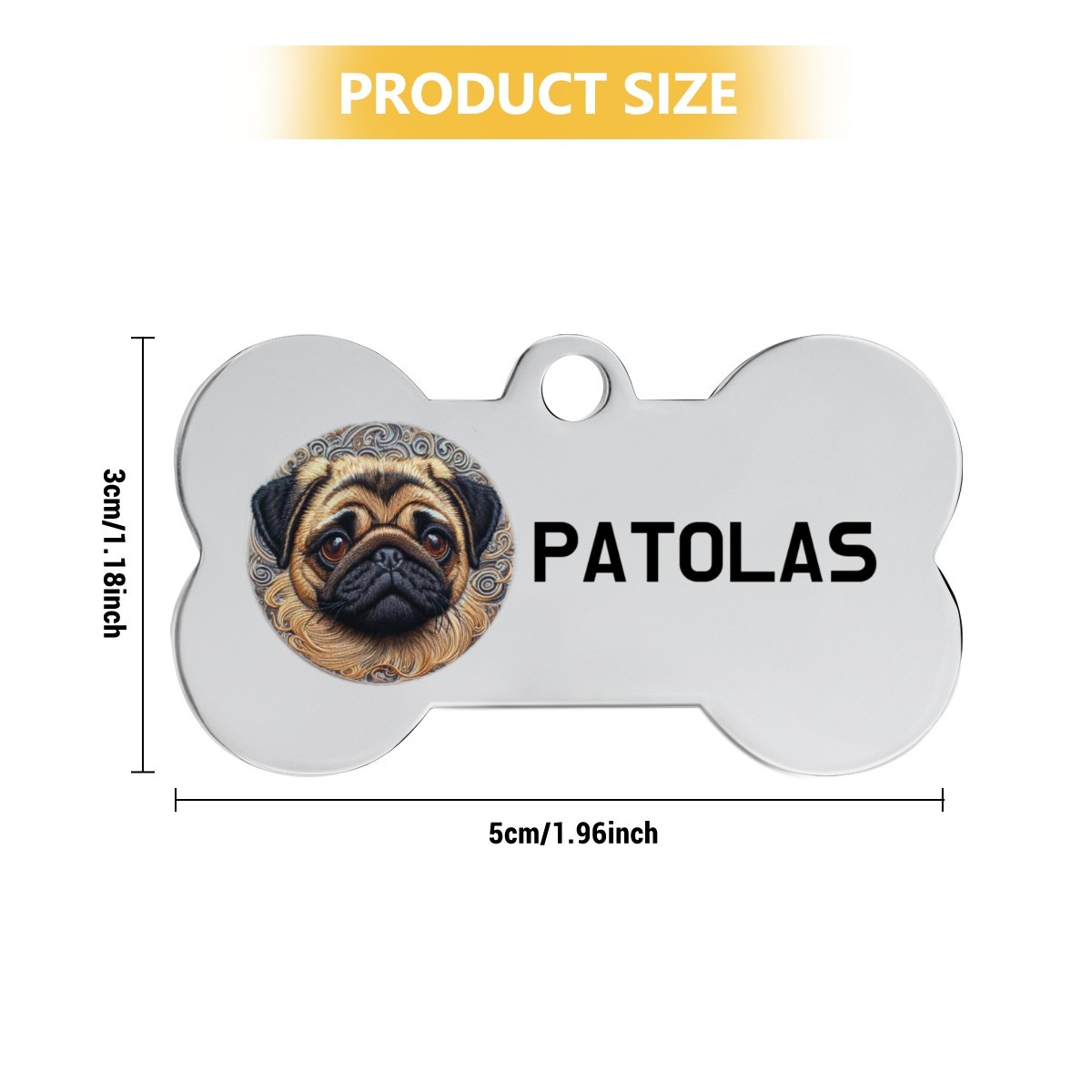 Chapa de Identificação Dupla para Cão Personalizada