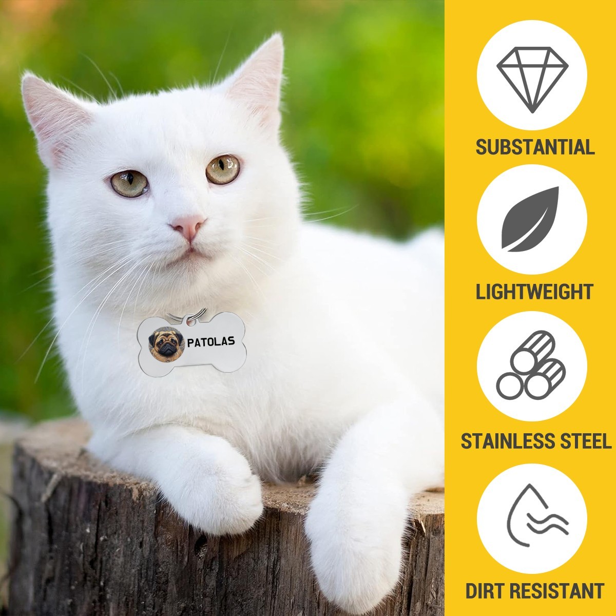 Chapa de Identificação Dupla para gato Personalizada