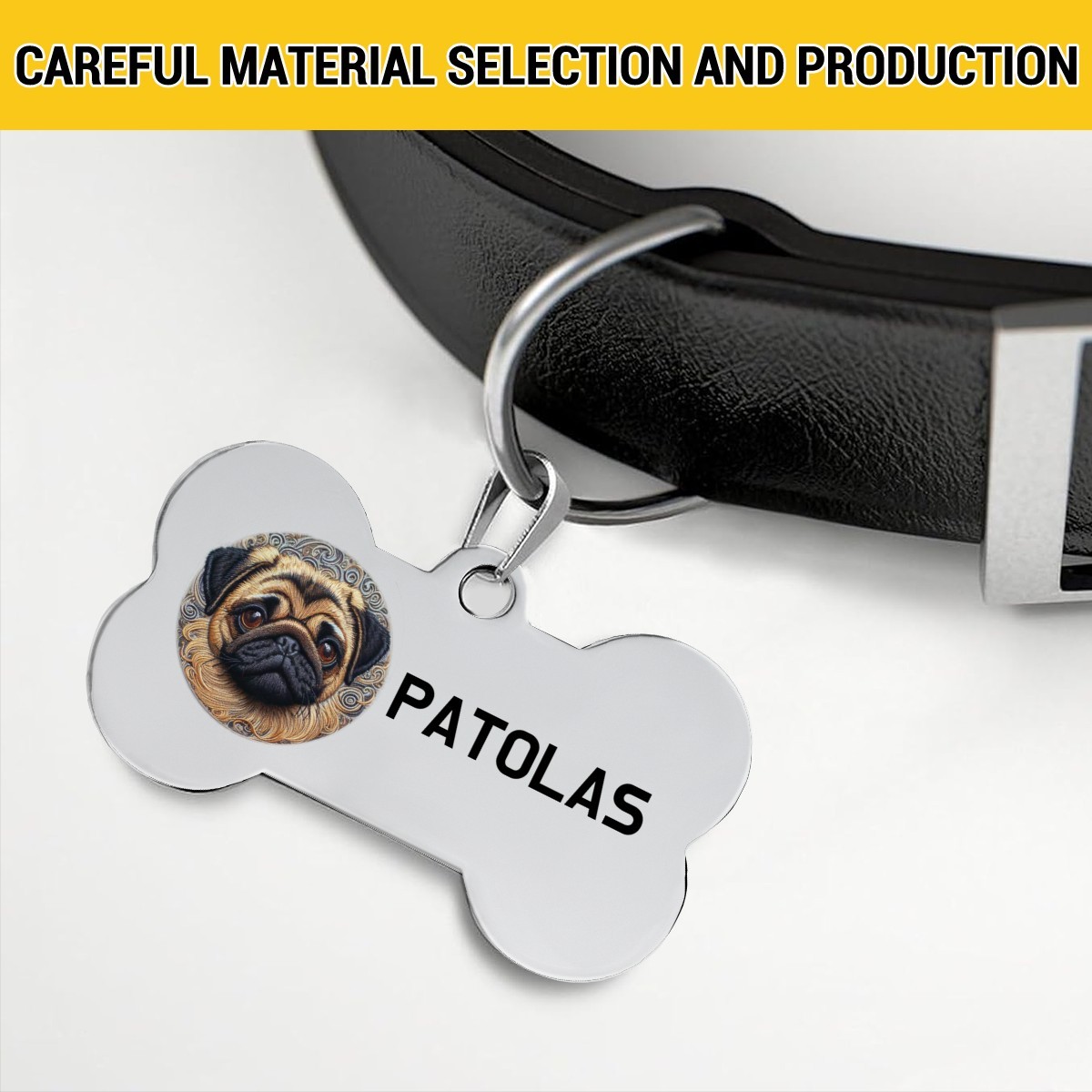 Chapa de Identificação Dupla para Cão Personalizada