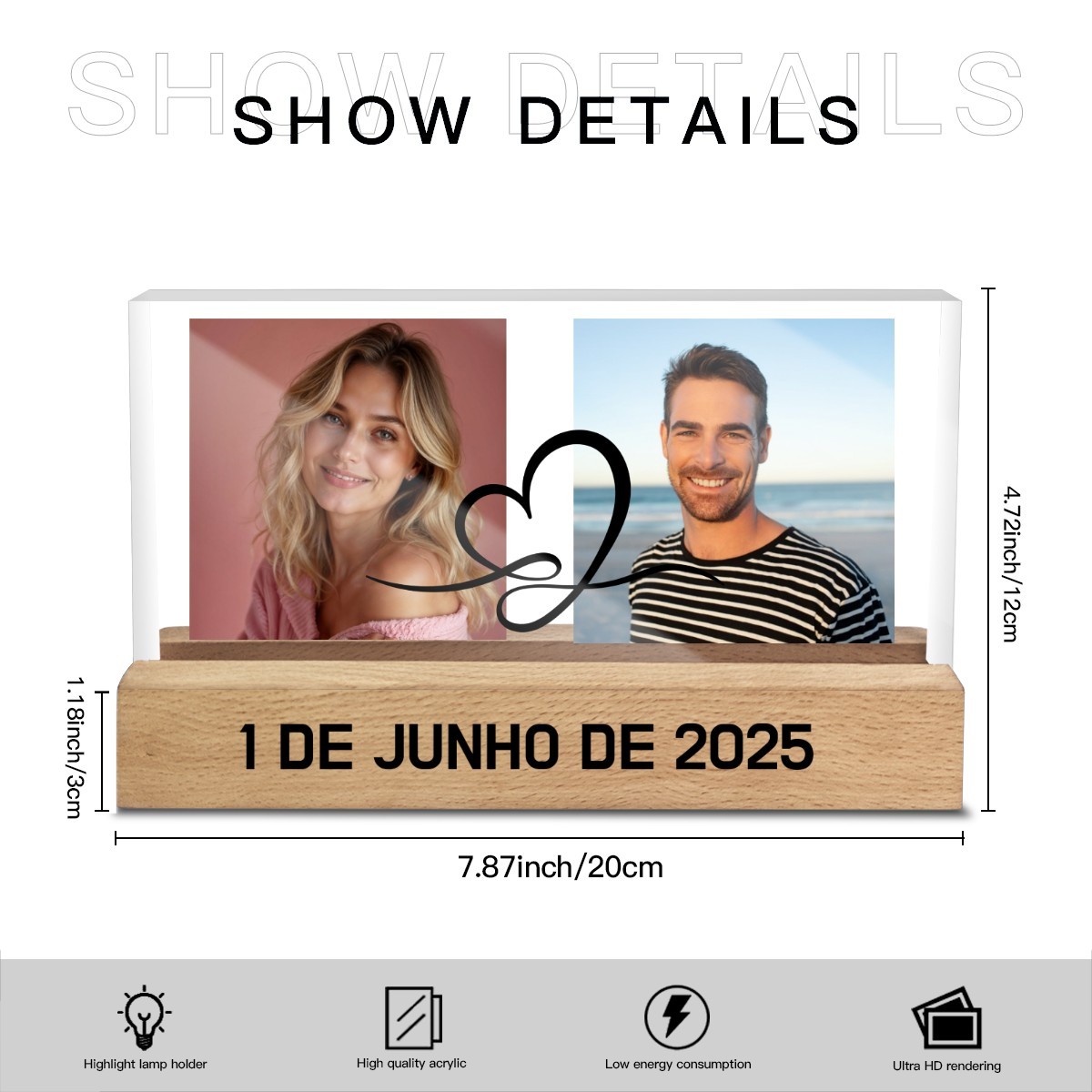 Conheça Placa de Acrílico Personalizada com Luz LED. Produto único, selecionado exclusivamente para si, para se destacar ou para um presente original com utilidade.