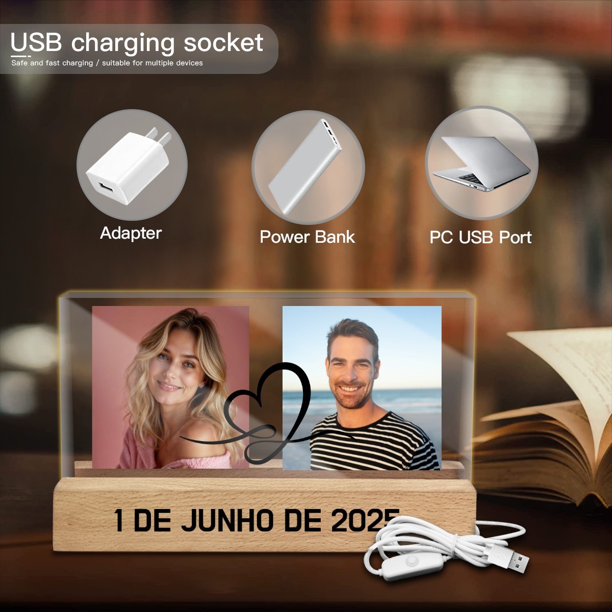 Conheça Placa de Acrílico Personalizada com Luz LED. Produto único, selecionado exclusivamente para si, para se destacar ou para um presente original com utilidade.