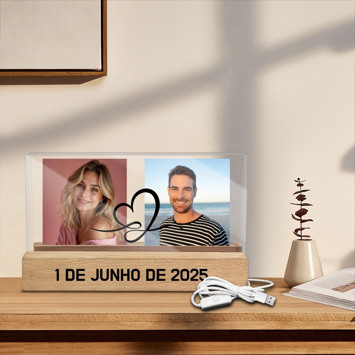 Placa de Acrílico Personalizada com Luz LED – O Presente Único que Brilha