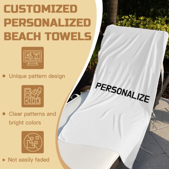 Toalha de praia de algodão para personalizar
