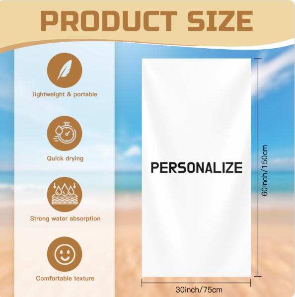 Toalha de praia de algodão para personalizar